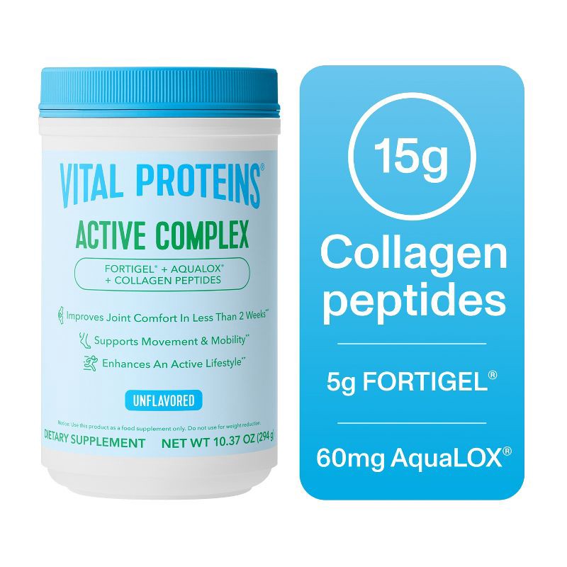 slide 2 of 10, Vital Proteins Active Complex Non-Caffeinated Protein Shake - 10.37oz - Unflavored, 10.37 oz