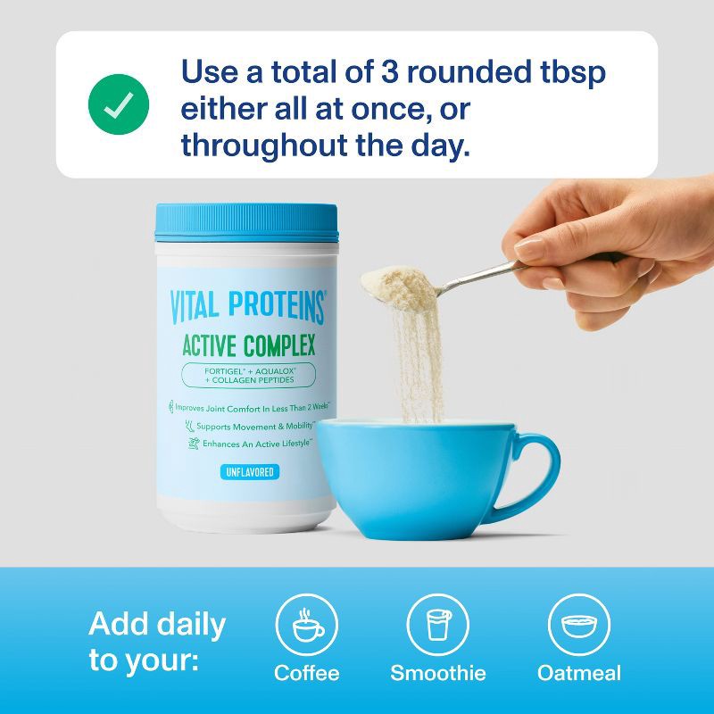 slide 6 of 10, Vital Proteins Active Complex Non-Caffeinated Protein Shake - 10.37oz - Unflavored, 10.37 oz