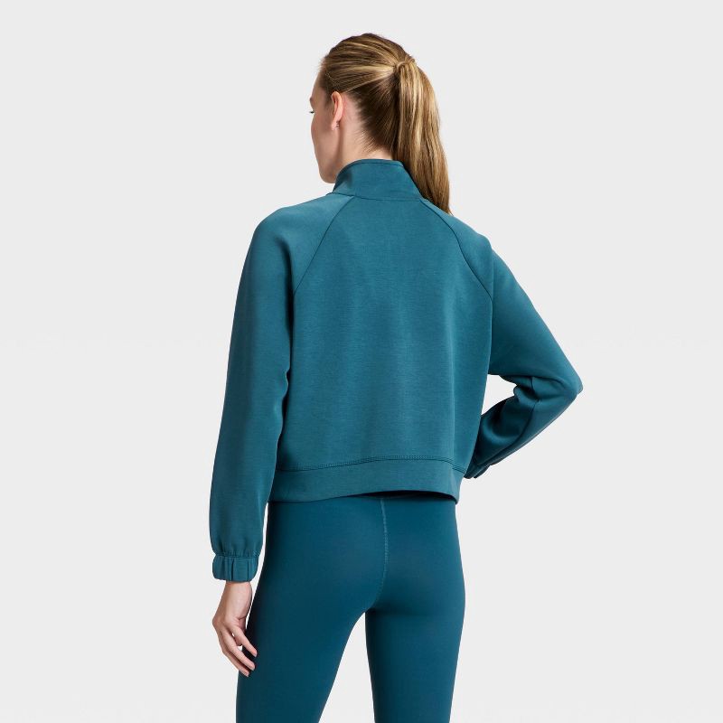 slide 5 of 5, Women's Airy Sleek Ribbed Full Zip Jacket - All In Motion™ Blue XS, 1 ct