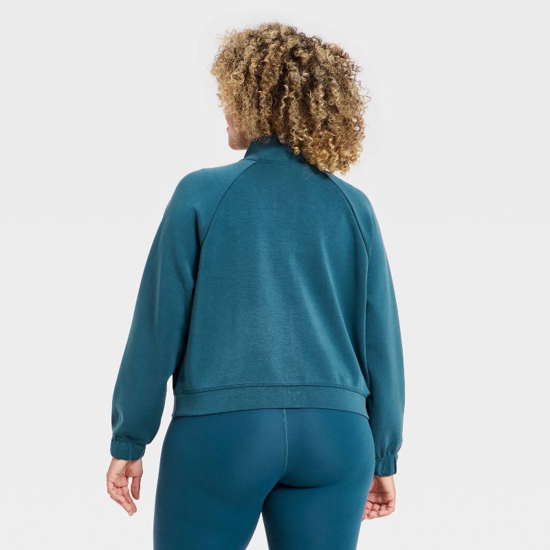 slide 2 of 5, Women's Airy Sleek Ribbed Full Zip Jacket - All In Motion™ Blue L, 1 ct