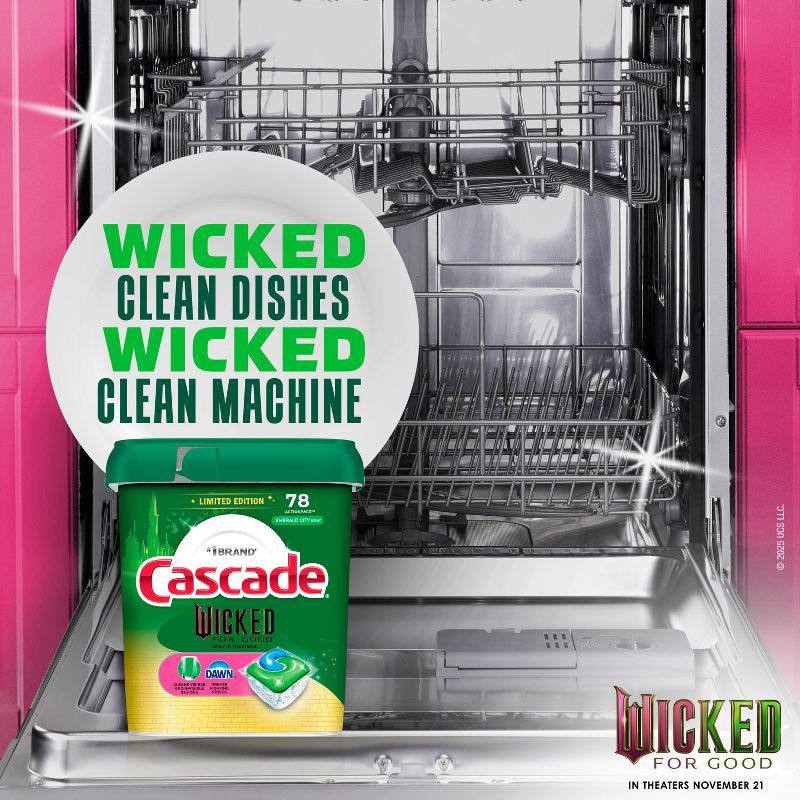 slide 3 of 9, Cascade Complete Pods Dishwasher Detergent Wicked Emerald City - 78ct, 40.9 oz, 72 ct