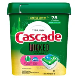 Cascade Complete Pods Dishwasher Detergent Wicked Emerald City - 78ct