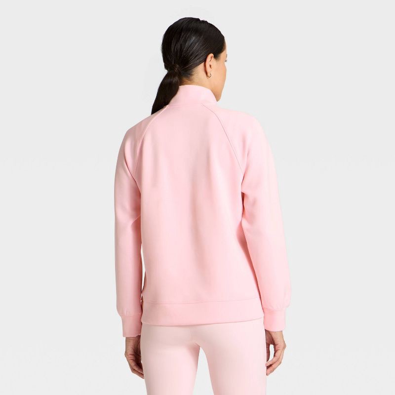 slide 2 of 5, Women's Airy Sleek Legging Friendly Half Zip Sweatshirt - All In Motion™ Light Pink S, 1 ct