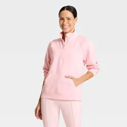 Women's Airy Sleek Legging Friendly Half Zip Sweatshirt - All In Motion™ Light Pink S
