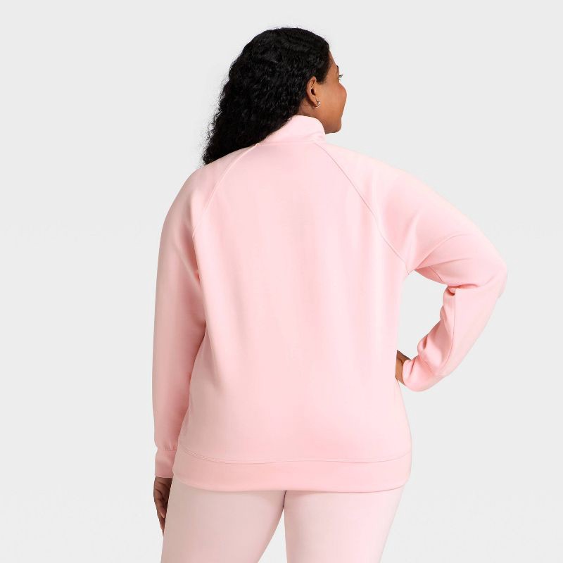 slide 5 of 5, Women's Airy Sleek Legging Friendly Half Zip Sweatshirt - All In Motion™ Light Pink M, 1 ct