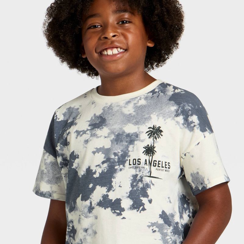 slide 2 of 4, Grayson Threads Kids Boys' Short Sleeve 'Los Angeles' Tie-Dye Oversized Graphic T-Shirt - Blue M, 1 ct