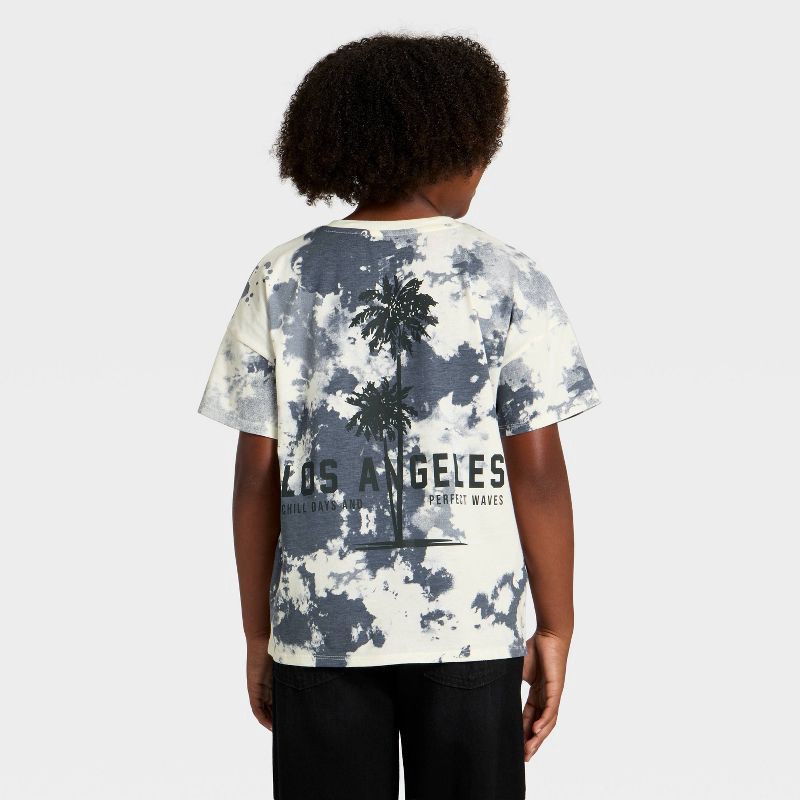 slide 3 of 4, Grayson Threads Kids Boys' Short Sleeve 'Los Angeles' Tie-Dye Oversized Graphic T-Shirt - Blue M, 1 ct