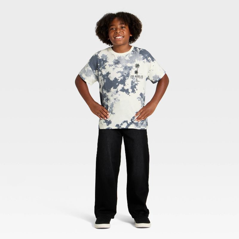 slide 4 of 4, Grayson Threads Kids Boys' Short Sleeve 'Los Angeles' Tie-Dye Oversized Graphic T-Shirt - Blue M, 1 ct