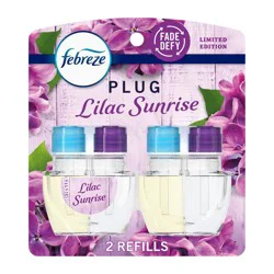 Febreze Plug Dual Air Freshener Refills - Lilac Sunrise - 2ct: Electric, Oil, Household Refill