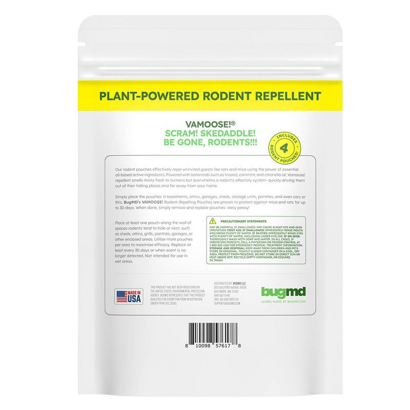 slide 7 of 7, BugMD 4pc Vamoose Rodent Repellent Pouches, 4 ct