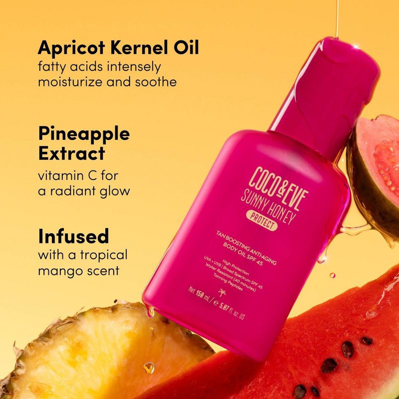 slide 5 of 8, Coco & Eve Tan Boosting Anti-Aging Body Oil - SPF45 - 5.07 fl oz - Ulta Beauty, 45 x 5.07 fl oz