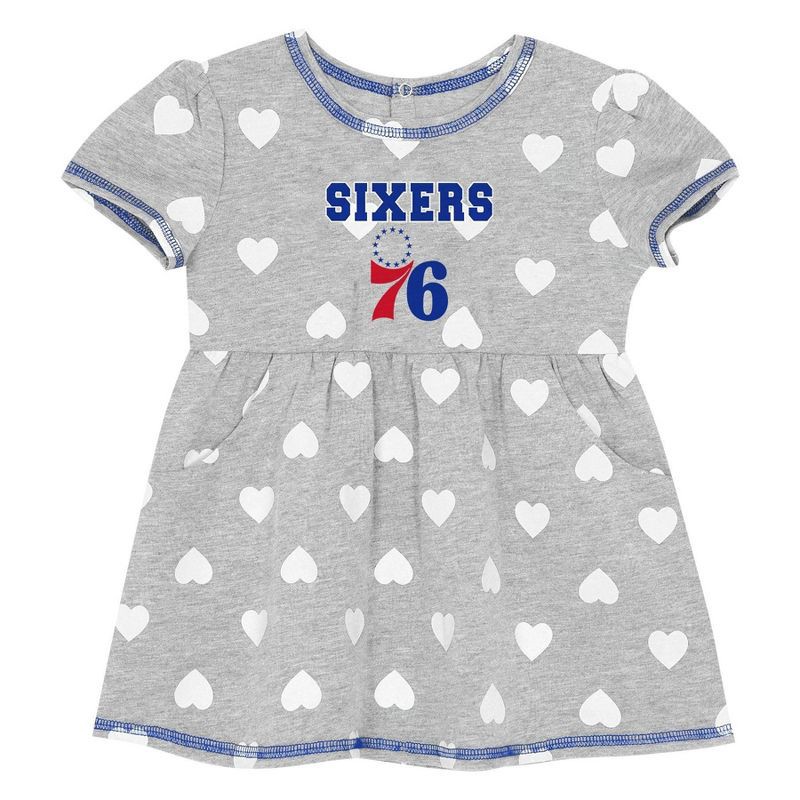 slide 3 of 3, NBA Philadelphia 76ers Toddler Gray Dress - 2T, 1 ct