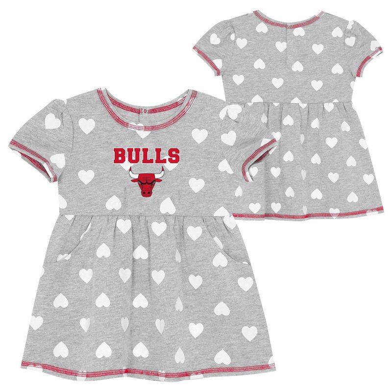 slide 1 of 3, NBA Chicago Bulls Toddler Gray Dress - 3T, 1 ct