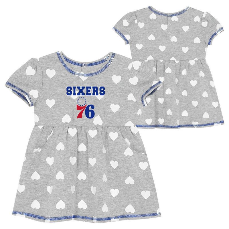 slide 1 of 3, NBA Philadelphia 76ers Toddler Gray Dress - 4T, 1 ct