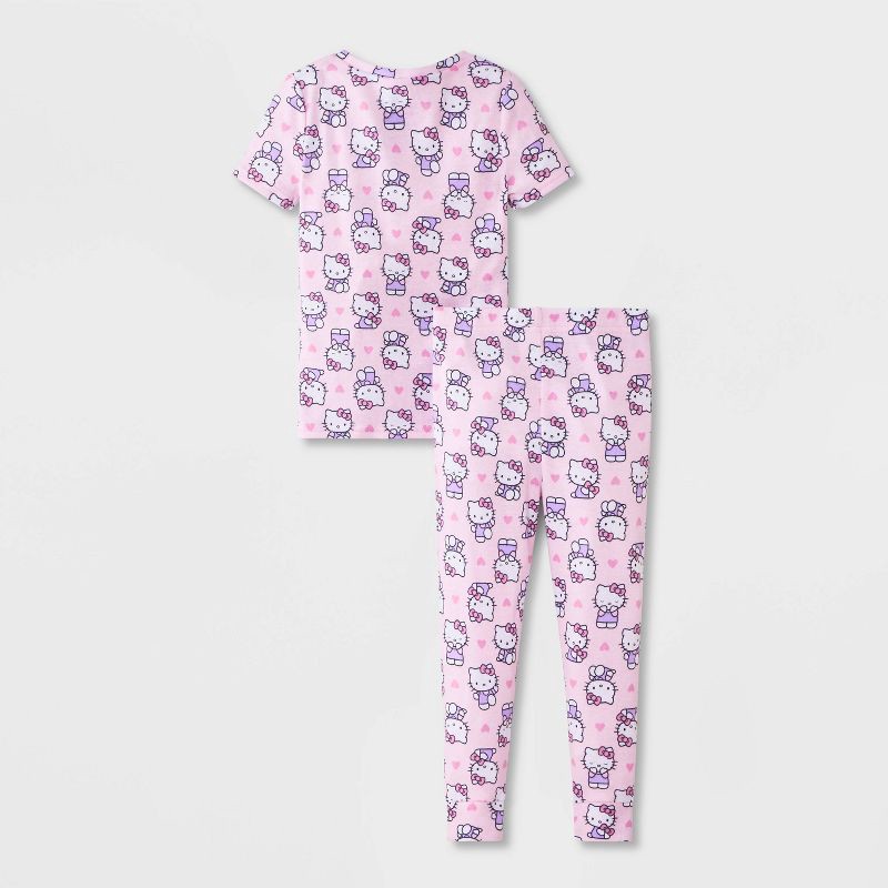 slide 2 of 4, Toddler Girls' 4pc Snug Fit Hello Kitty Cotton Pajama Set - Pink 5T, 4 ct