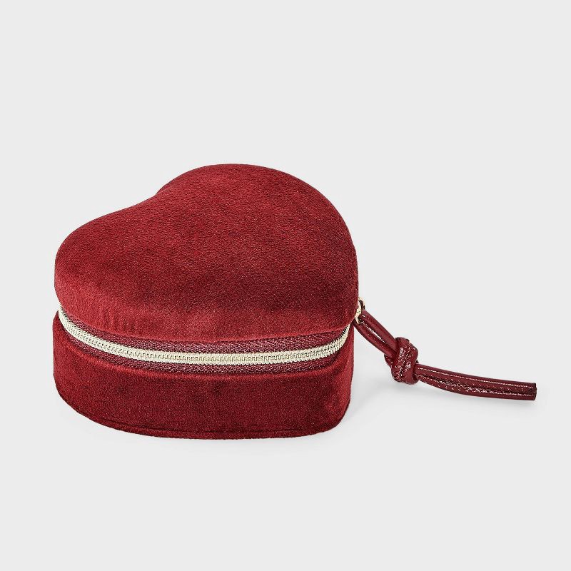 slide 1 of 2, Heart Travel Jewelry Organizer - A New Day™ Maroon, 1 ct