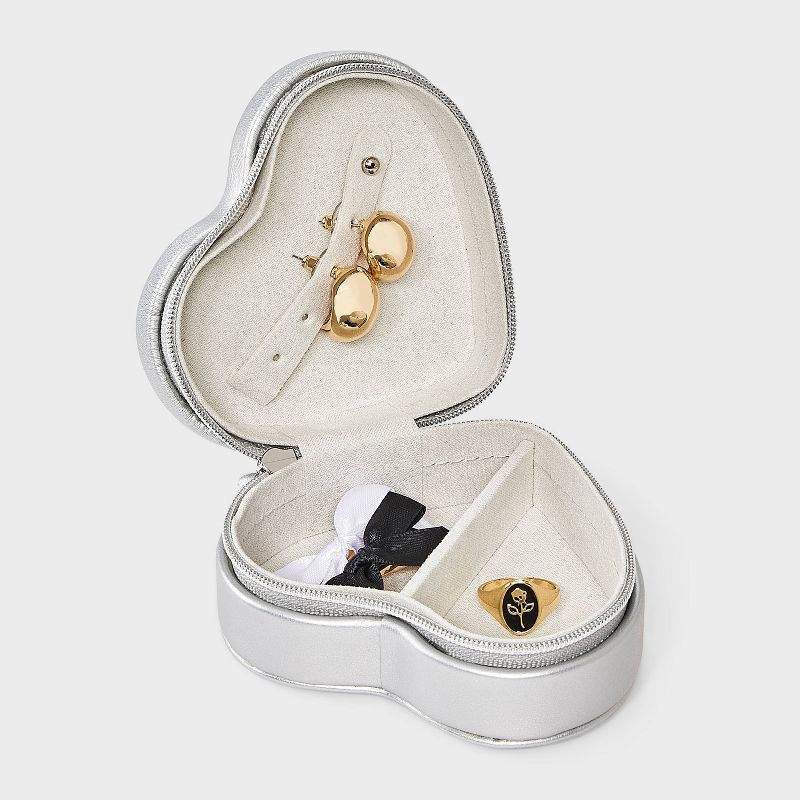 slide 2 of 2, Heart Travel Jewelry Organizer - A New Day™ Silver, 1 ct