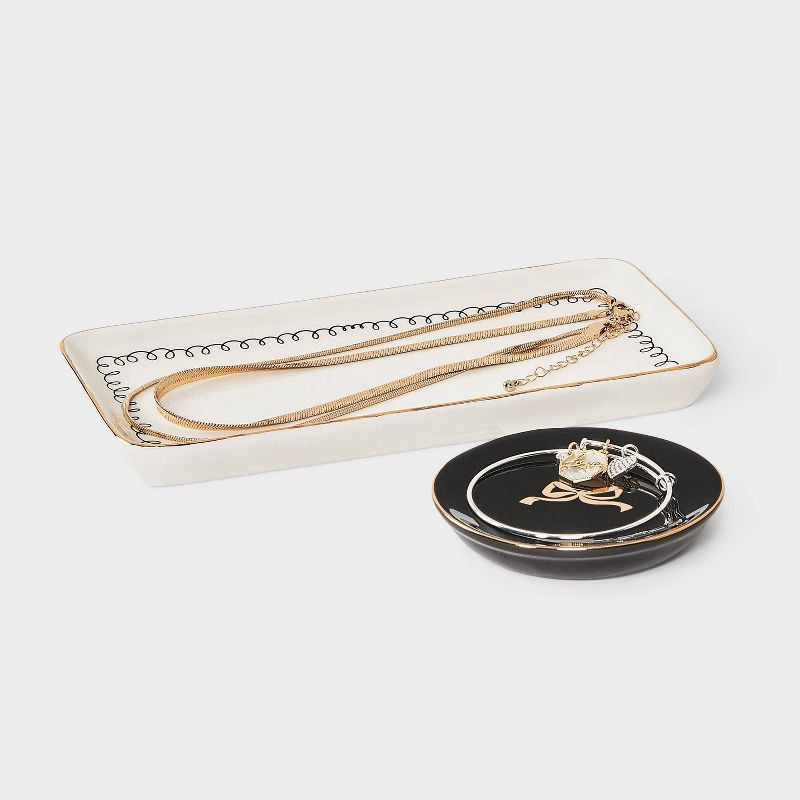slide 2 of 3, Bow Tray Set 2pc - A New Day™ - Gold/Black, 2 ct