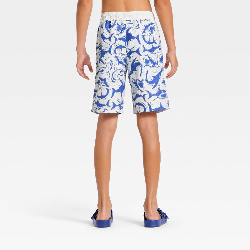 slide 2 of 3, Boys' Jaws Swim Shorts - Ivory M, 1 ct