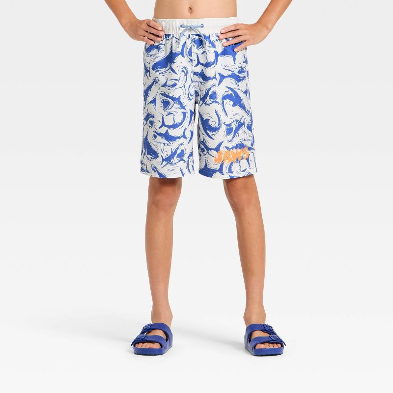 slide 1 of 3, Boys' Jaws Swim Shorts - Ivory M, 1 ct