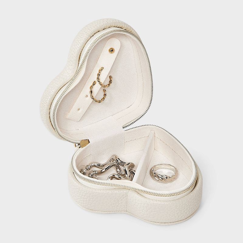 slide 2 of 2, Heart Travel Jewelry Organizer - A New Day™ Cream, 1 ct