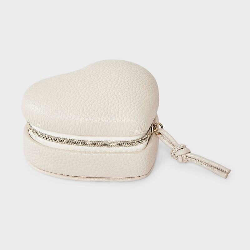 slide 1 of 2, Heart Travel Jewelry Organizer - A New Day™ Cream, 1 ct