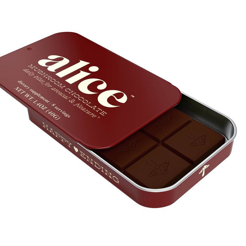 slide 4 of 12, Alice Mushrooms Happy Ending Mushroom Dietary Supplement Chocolates - 8ct, 8 ct