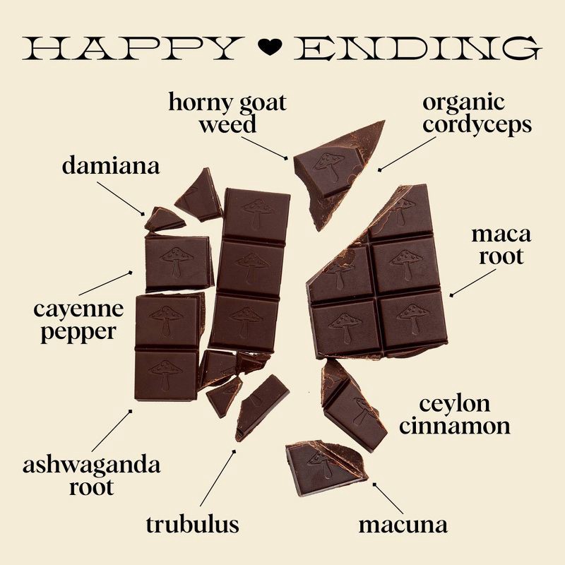 slide 8 of 12, Alice Mushrooms Happy Ending Mushroom Dietary Supplement Chocolates - 8ct, 8 ct