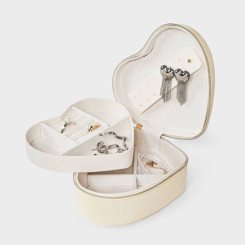 slide 2 of 2, Heart Jewelry Organizer - A New Day™ Cream, 1 ct