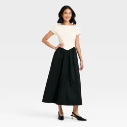 Women's Backless Knit Maxi Dress - A New Day™ Cream/Black S