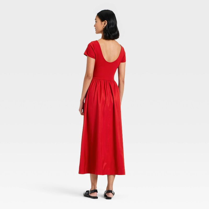 slide 2 of 3, Women's Backless Knit Maxi Dress - A New Day™ Dark Red S, 1 ct