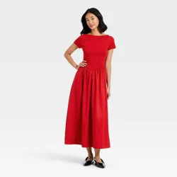 Women's Backless Knit Maxi Dress - A New Day™ Dark Red L