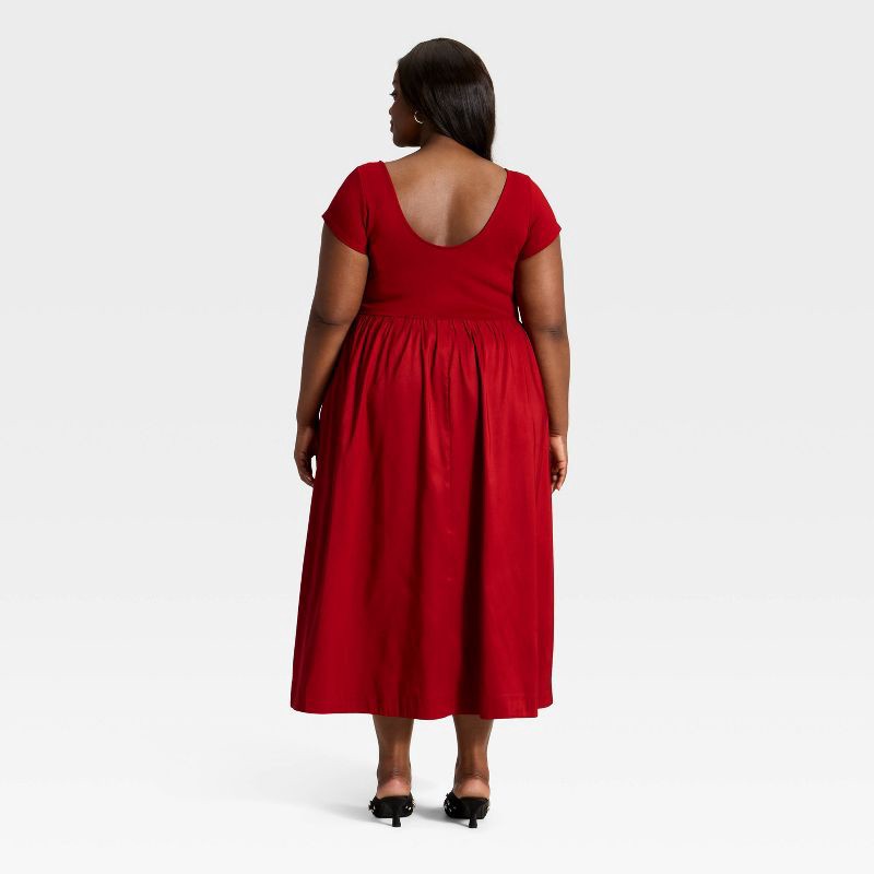 slide 2 of 3, Women's Backless Knit Maxi Dress - A New Day™ Dark Red XXL, 1 ct