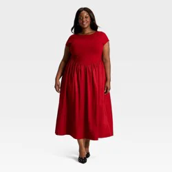 Women's Backless Knit Maxi Dress - A New Day™ Dark Red XXL