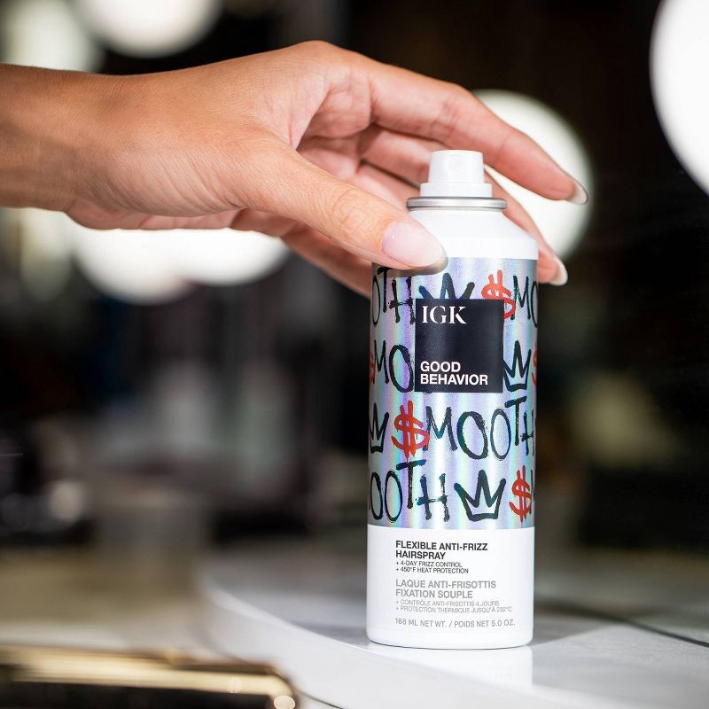 slide 5 of 5, IGK Good Behavior Flexible Anti Frizz Hairspray, 1 ct