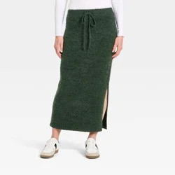 Women's Boucle Maxi Sweater Pencil Skirt - Universal Thread™ Dark Green L