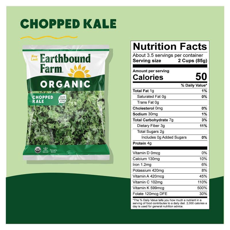 slide 2 of 4, Earthbound Farm Fresh Organic Chopped Kale - 10oz, 10 oz