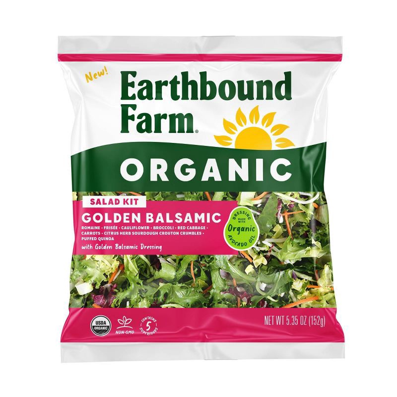 slide 1 of 4, Earthbound Farm Organic Golden Balsamic Salad Kit - 5.35oz, 5.35 oz