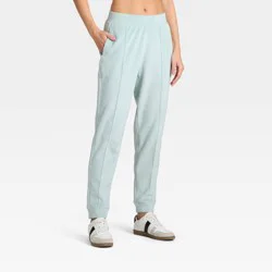 Women's Velour Ribbed Jogger Sweatpants - All In Motion™ Light Blue XS