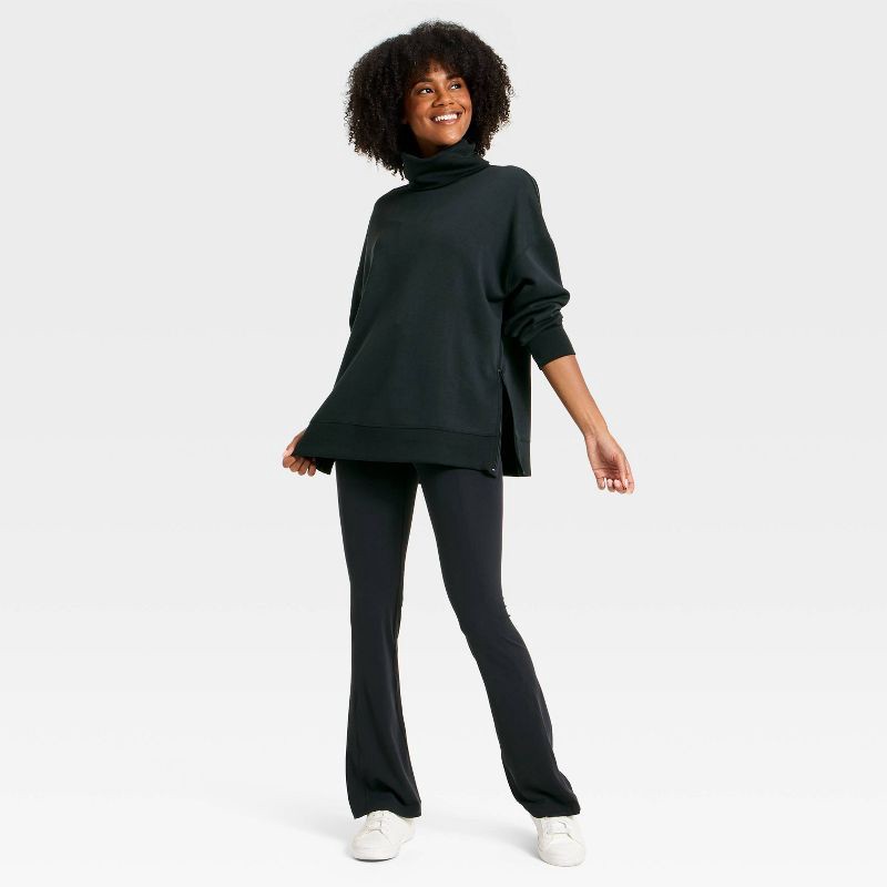 slide 2 of 5, Women's Airy Sleek Funnel Neck Sweatshirt - All In Motion™ Black XS, 1 ct