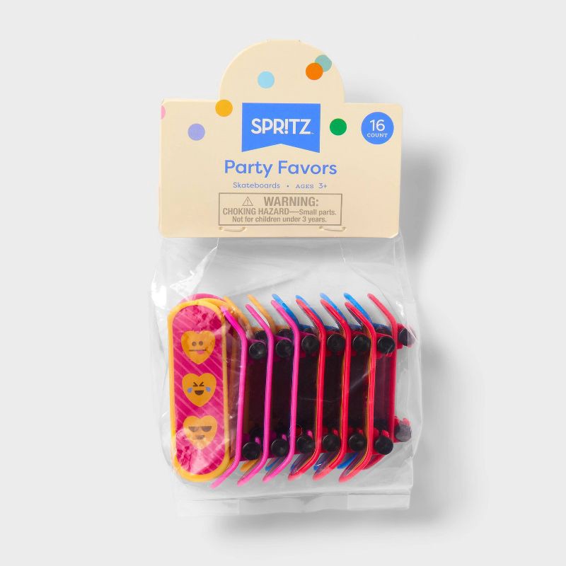 slide 3 of 3, 16ct Valentine's Day Mini Skateboards Party Favor Set - Spritz™, 16 ct