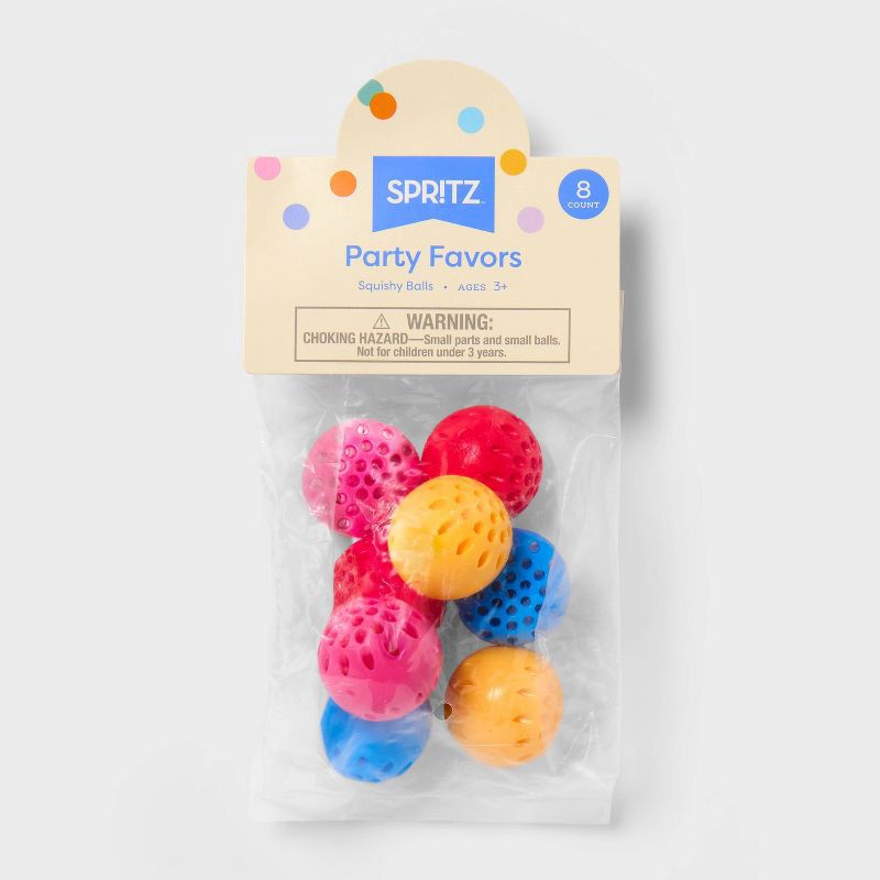 slide 3 of 3, 8ct Valentine's Day Squishy Squeeze Bounce Balls Party Favor Set - Spritz™, 8 ct