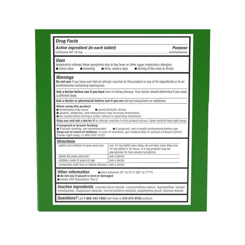 slide 9 of 9, Zyrtec Adult Allergy Relief 10mg Tablets - Cetirizine - 14ct, 10mg, 14 ct