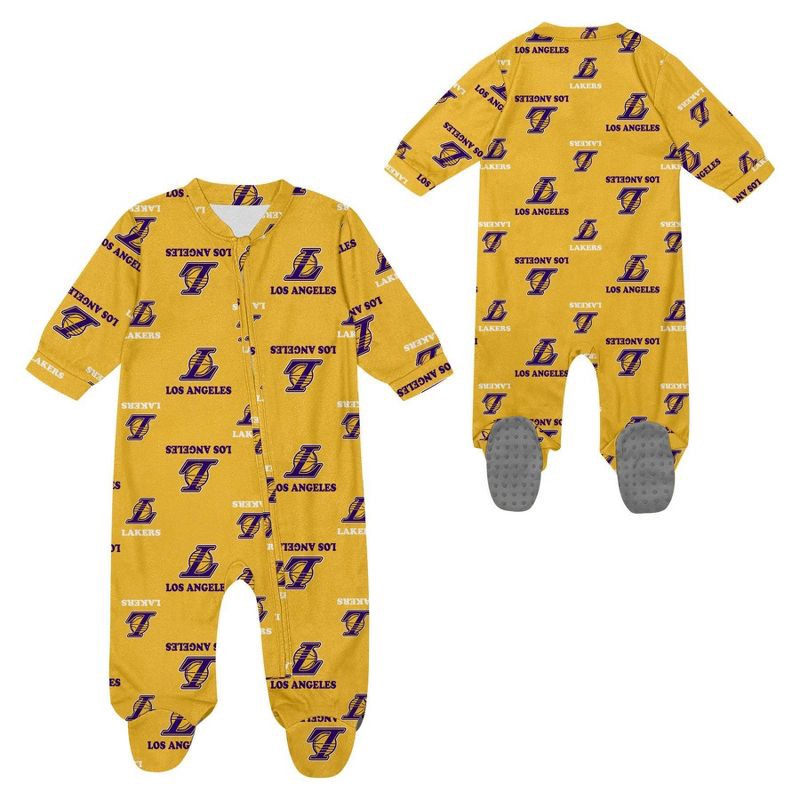 slide 1 of 3, NBA Los Angeles Lakers Newborn Bodysuit - 3-6 Months, 1 ct