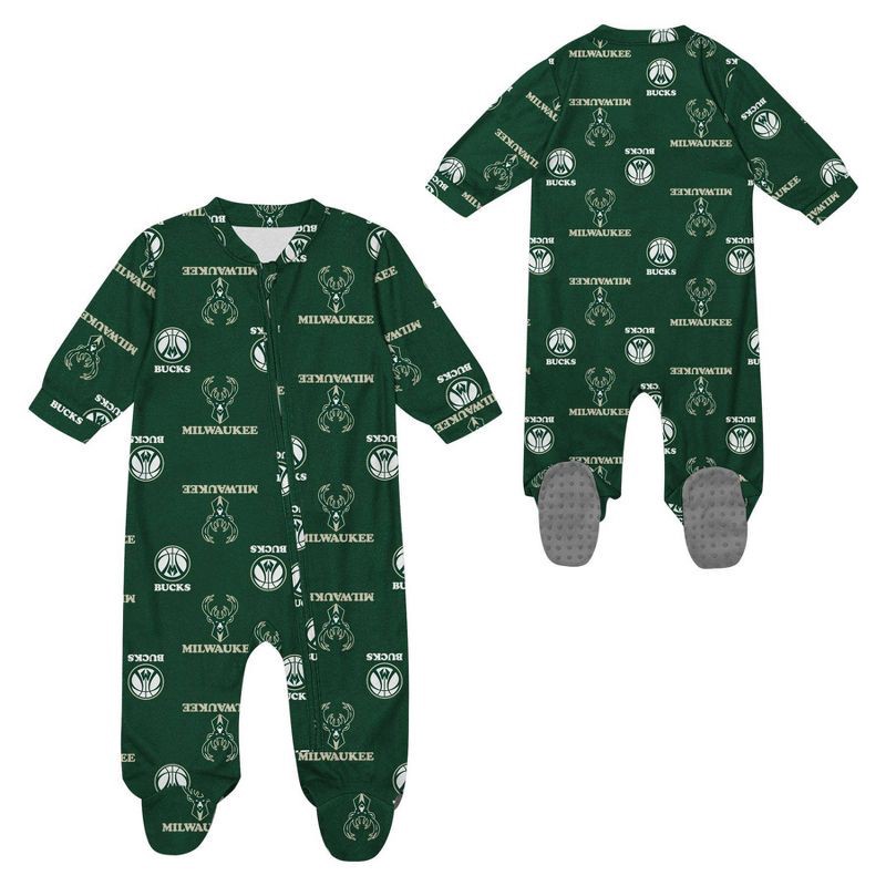 slide 1 of 3, NBA Milwaukee Bucks Newborn Bodysuit - 3-6 Months, 1 ct