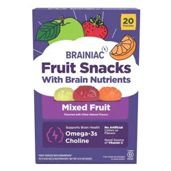 Brainiac Kids Fruit Snacks with Omega-3s Mixed Fruit - 12.4oz/20ct
