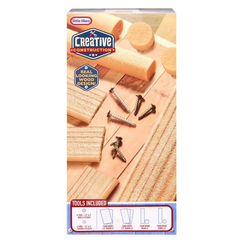 slide 4 of 4, Little Tikes Creative Construction Wood Nails & Screws Bundle with 9 Refill Items, 1 ct