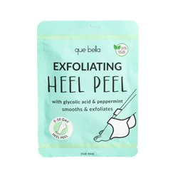Que Bella Exfoliating Heel Peel Mask: Vegan, Contains Peppermint Oil, Recommended For Normal, Dry, Very Dry Skin