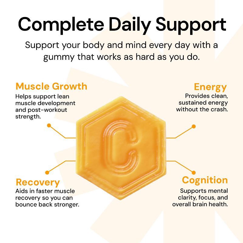 slide 4 of 10, Create Wellness Creatine Monohydrate Sports Nutrition Supplements Gummies - Orange - 8oz/45ct, 8 oz, 45 ct
