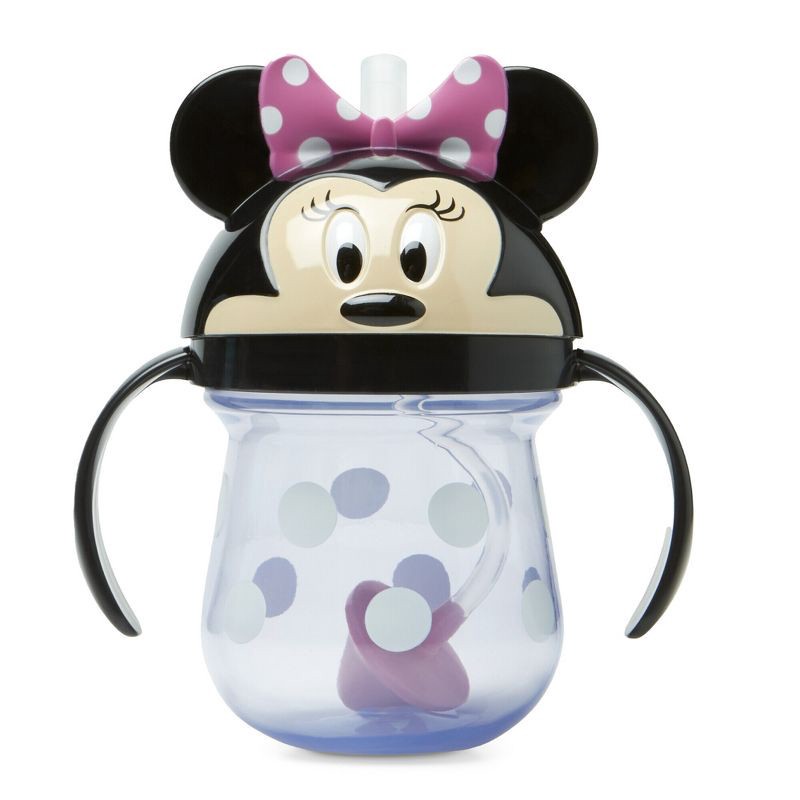 slide 1 of 7, Disney 7oz Minnie Mouse Weighted Straw Trainer Cup - 9m+: BPA-Free, Silicone, Leakproof, 7 oz